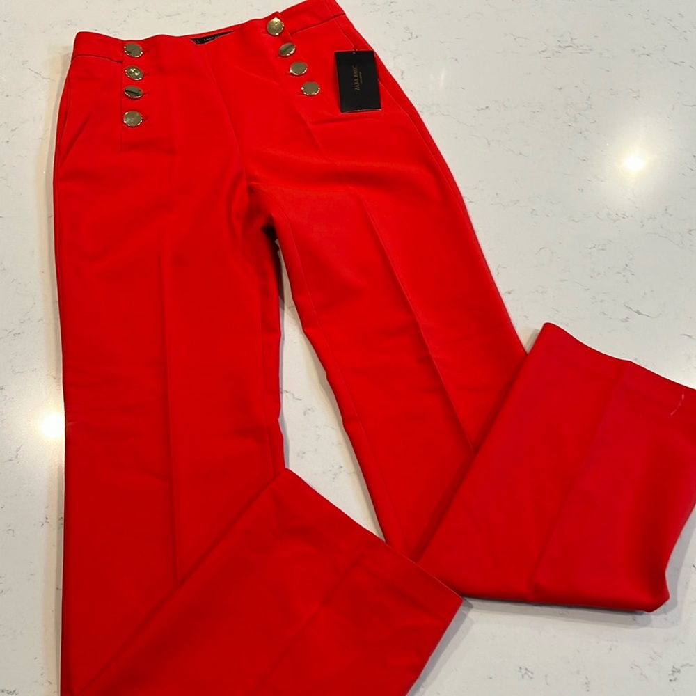 Zara mariner style stretchy red pants